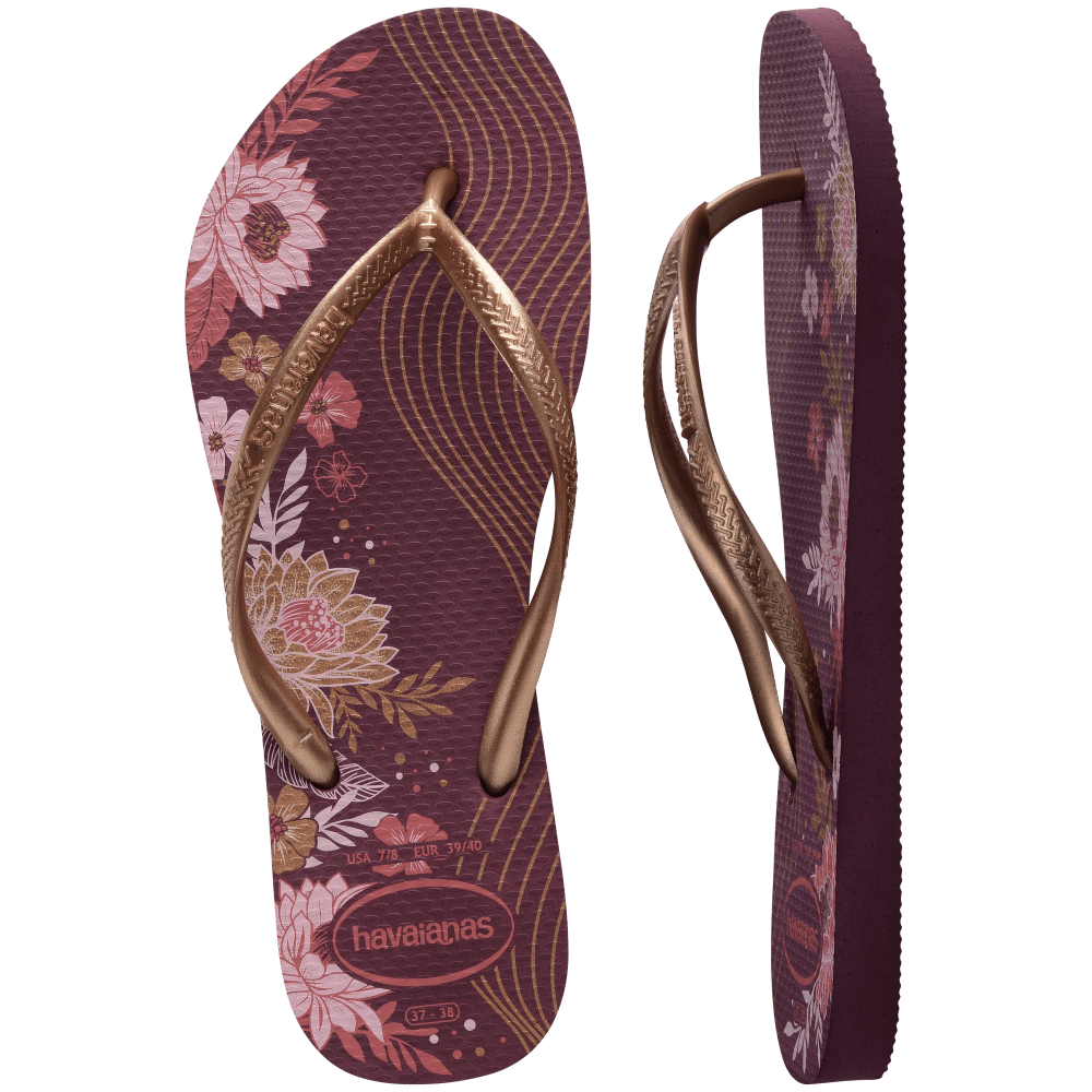 havaianas 哈瓦仕 巴西人字拖 官方唯一授權 女款 花花紫 4132823-5143-細節圖2