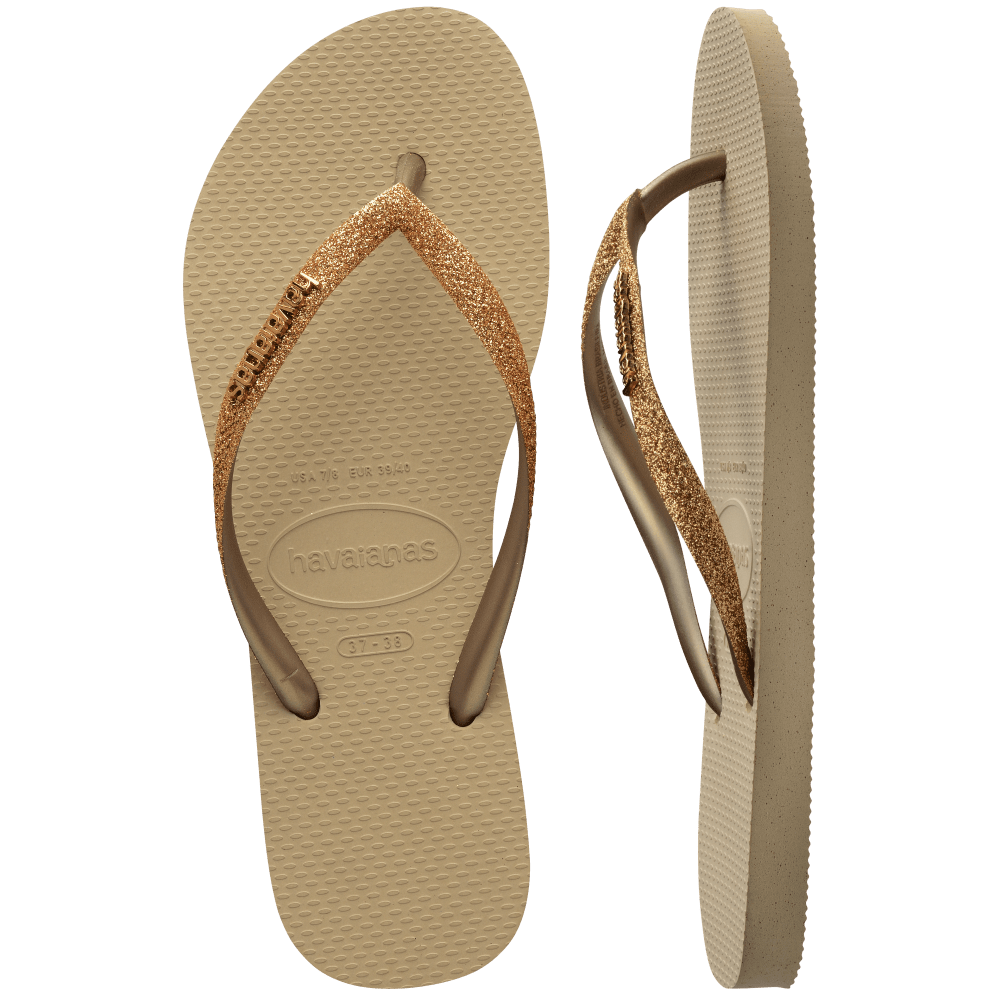 havaianas 哈瓦仕 巴西人字拖 官方唯一授權 女款 亮片金 4146975-9177-細節圖2