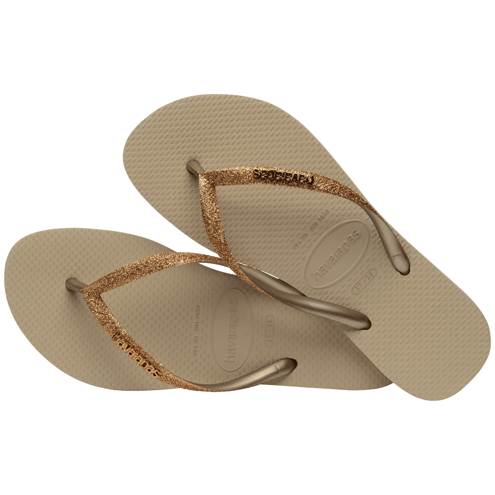 havaianas 哈瓦仕 巴西人字拖 官方唯一授權 女款 亮片金 4146975-9177-細節圖3