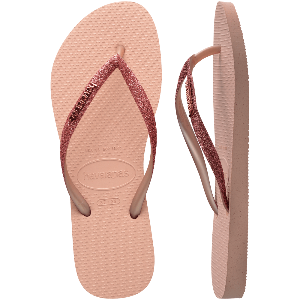 havaianas 哈瓦仕 巴西人字拖 官方唯一授權 女款 亮片粉 4146975-9898-細節圖2