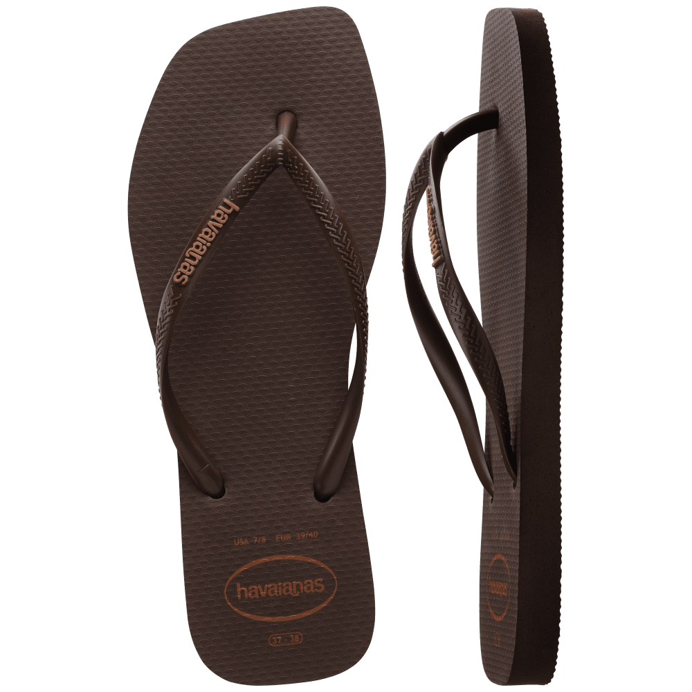 havaianas 哈瓦仕 巴西人字拖 官方唯一授權 女款 方形巧克力 4148959-0727-細節圖2