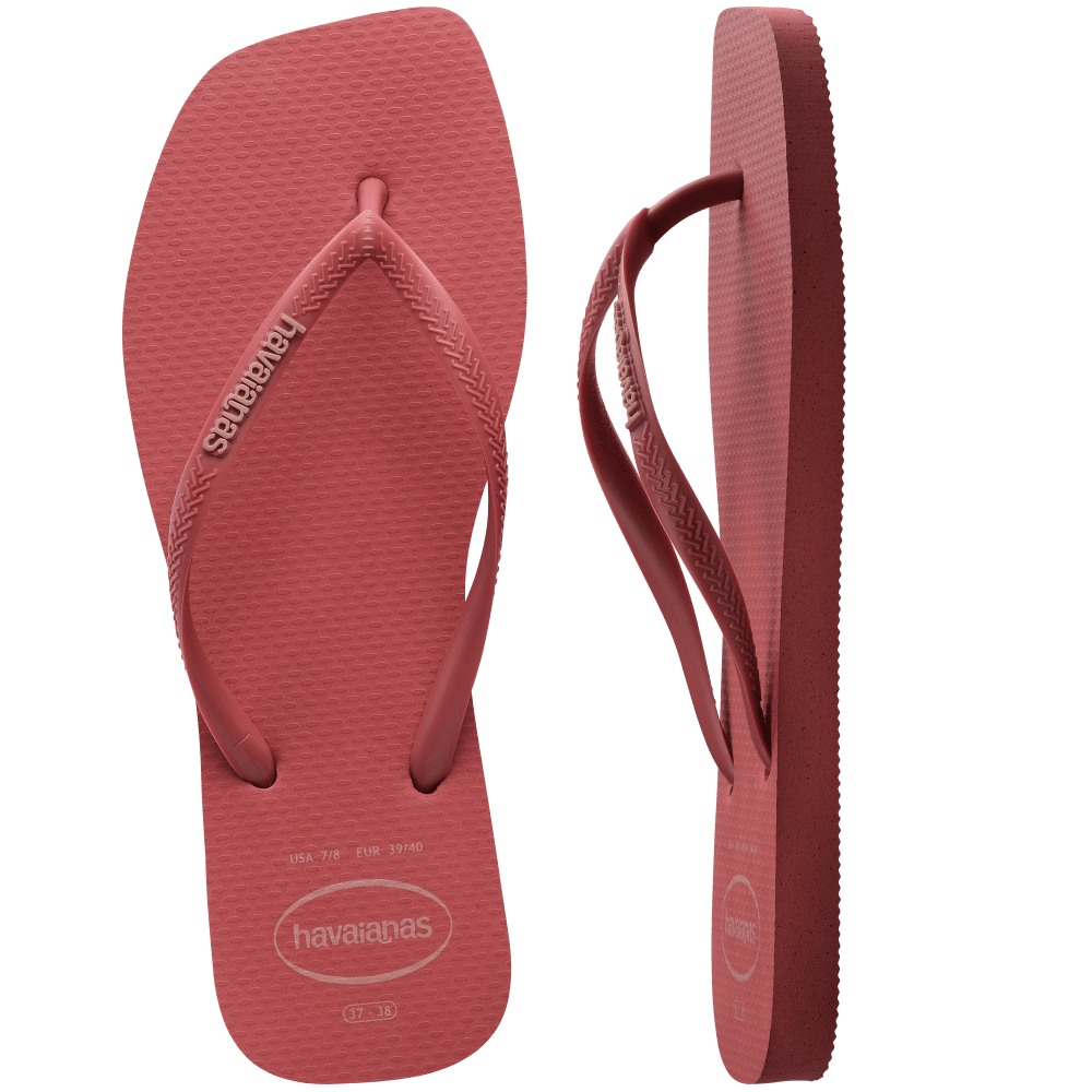 havaianas 哈瓦仕 巴西人字拖 官方唯一授權 女款 方形橘紅5190-細節圖2