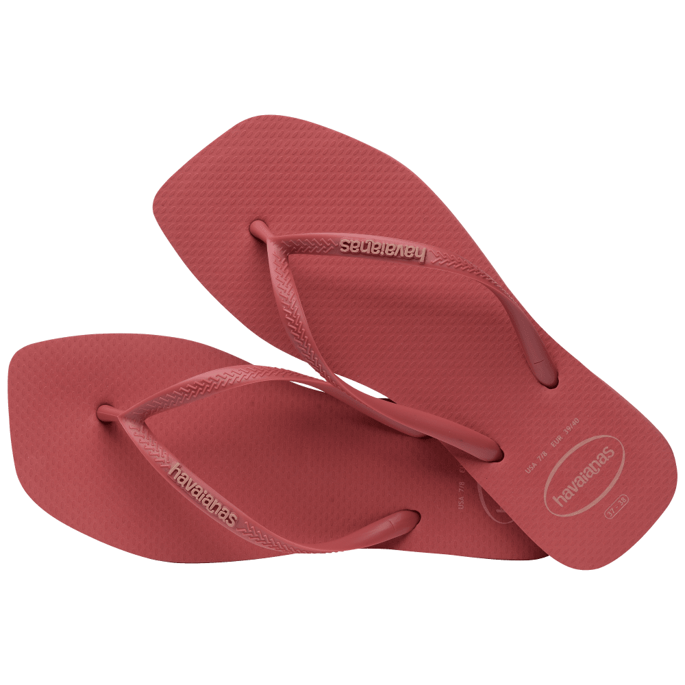 havaianas 哈瓦仕 巴西人字拖 官方唯一授權 女款 方形橘紅5190-細節圖3