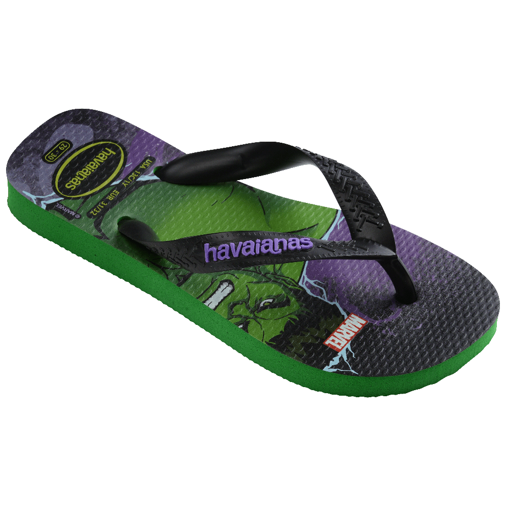 havaianas 哈瓦仕 巴西人字拖 官方唯一授權 童款 綠巨人浩克4148300-2703-細節圖4
