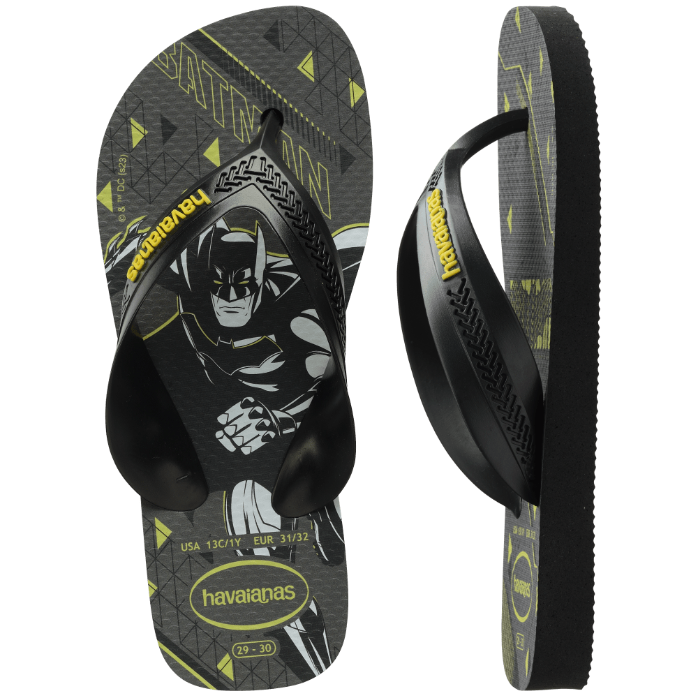 havaianas 哈瓦仕 巴西人字拖 官方唯一授權 童款 蝙蝠俠 4130302-0522-細節圖2