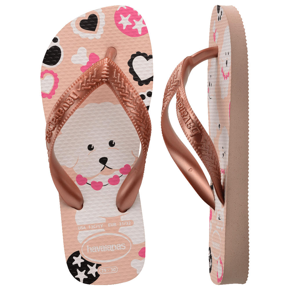 havaianas 哈瓦仕 巴西人字拖 官方唯一授權 童款 狗狗金4146823-3606-細節圖2