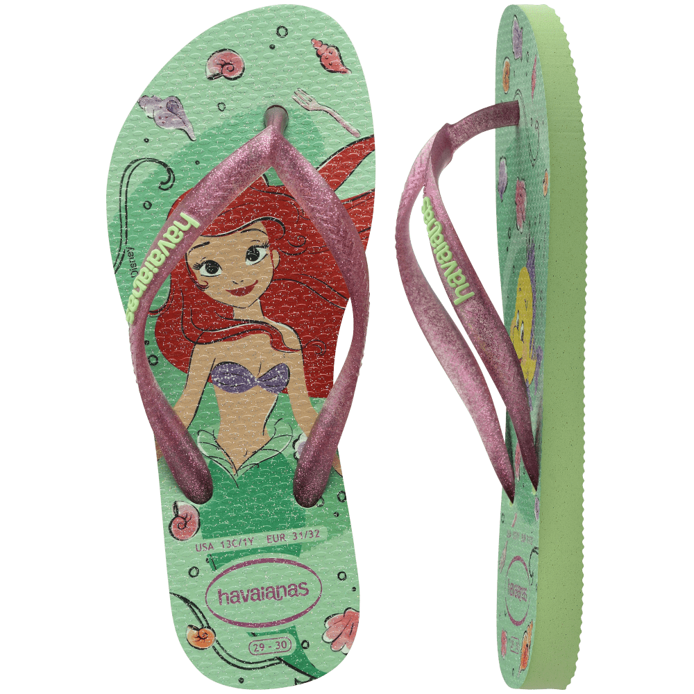 havaianas 哈瓦仕 巴西人字拖 官方唯一授權 童款 小美人魚 4123328-2630-細節圖2