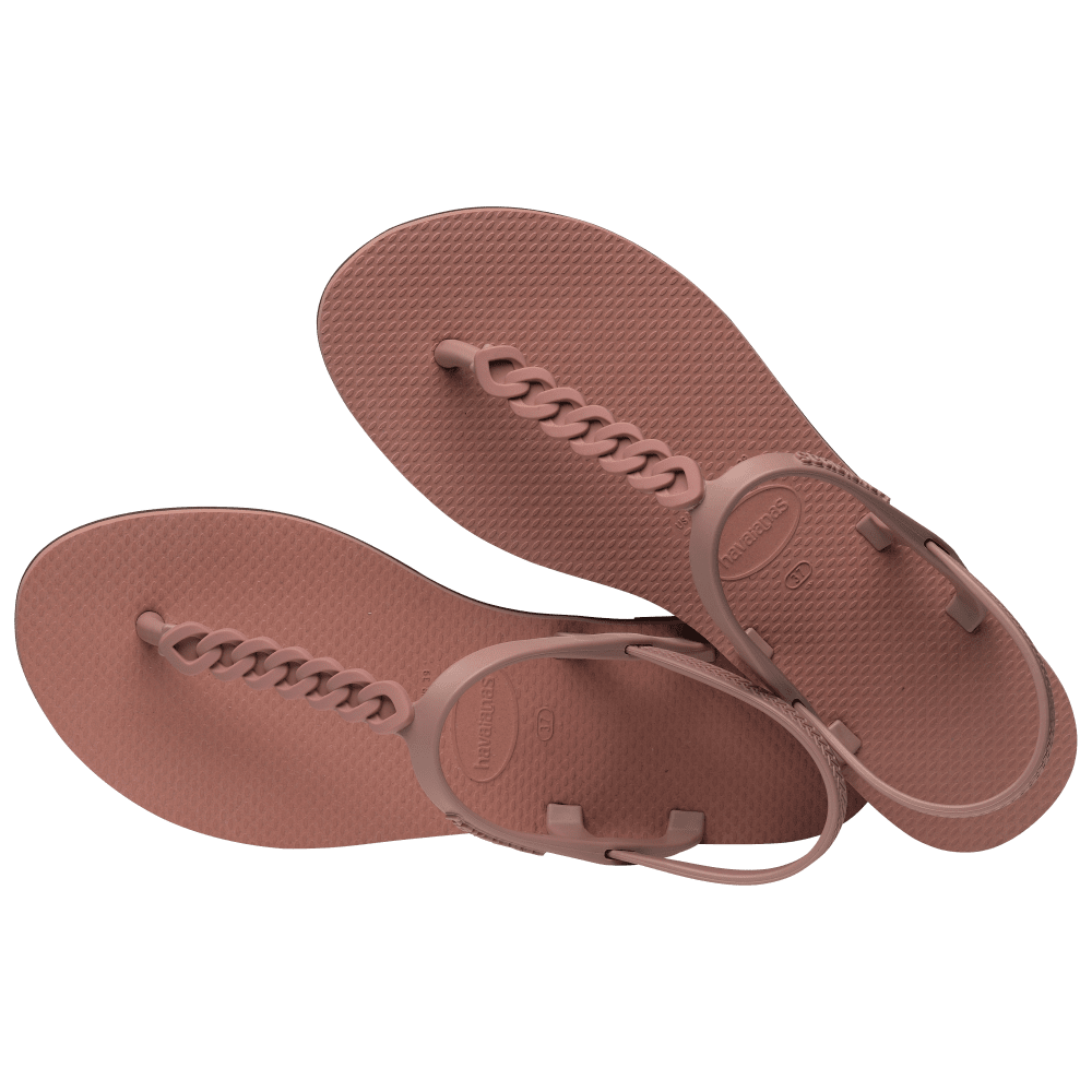 havaianas 哈瓦仕 巴西人字拖 官方唯一授權 女款涼鞋 T帶鍊條粉3544-細節圖3