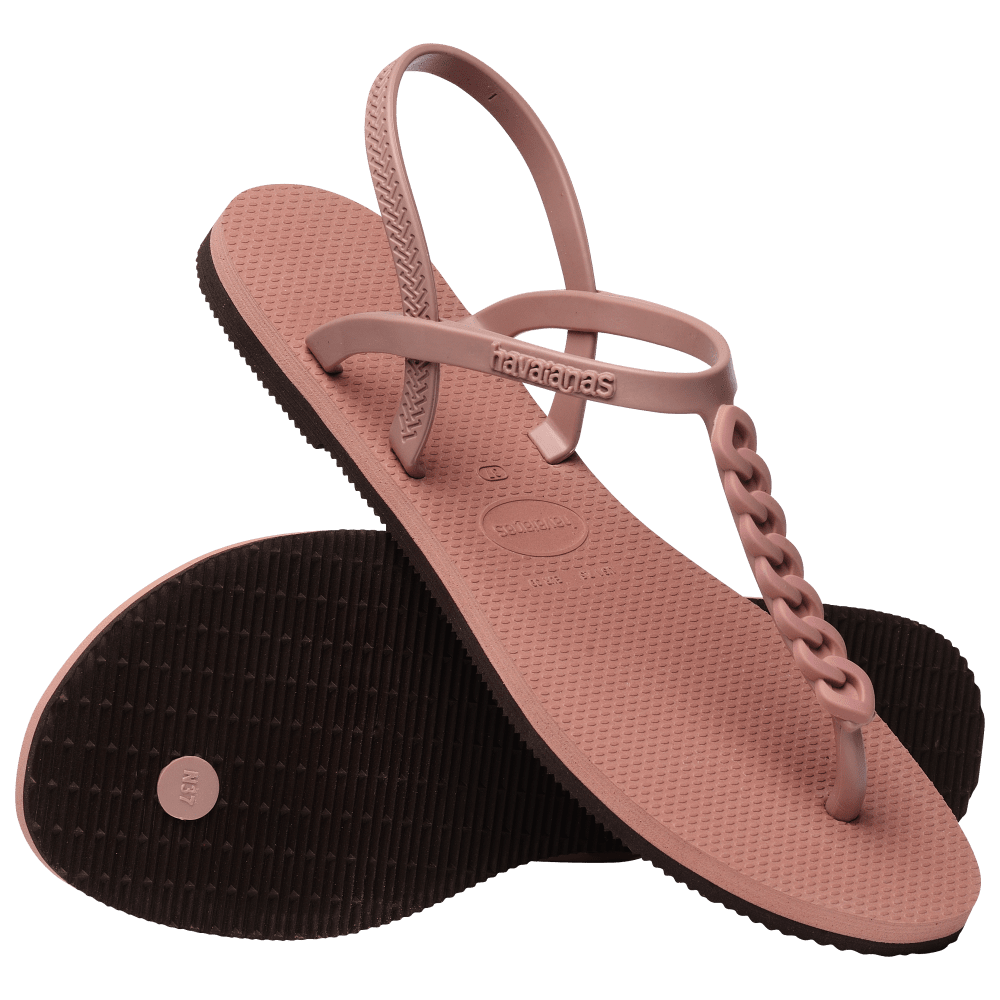 havaianas 哈瓦仕 巴西人字拖 官方唯一授權 女款涼鞋 T帶鍊條粉3544-細節圖4