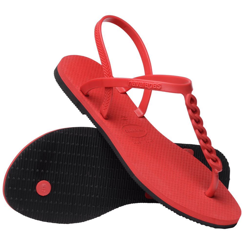 havaianas 哈瓦仕 巴西人字拖 官方唯一授權 女款涼鞋 T帶鍊條紅2090-細節圖4