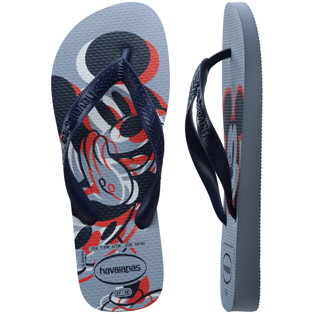 havaianas 哈瓦仕 巴西人字拖 官方唯一授權 男款 米奇灰藍1804-細節圖2