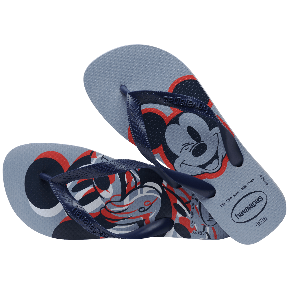 havaianas 哈瓦仕 巴西人字拖 官方唯一授權 男款 米奇灰藍1804-細節圖3