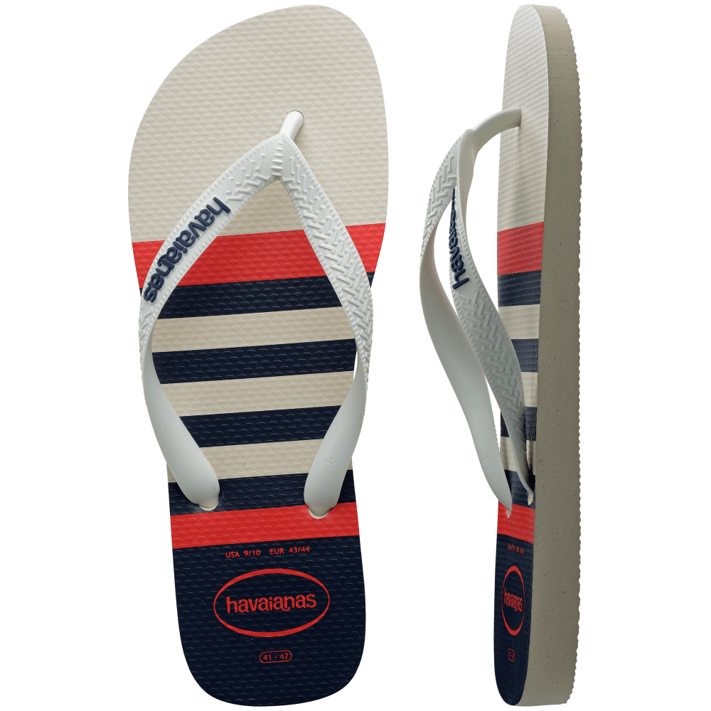havaianas 哈瓦仕 巴西人字拖 官方唯一授權 男款 海軍風線條白 4137126-6349-細節圖2