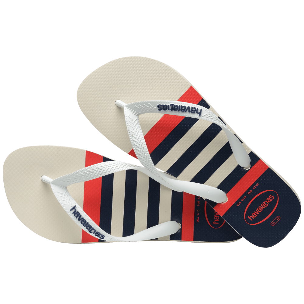 havaianas 哈瓦仕 巴西人字拖 官方唯一授權 男款 海軍風線條白 4137126-6349-細節圖3