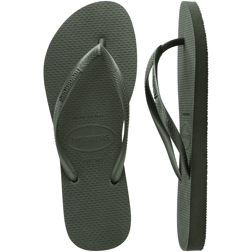 havaianas 哈瓦仕 巴西人字拖 官方唯一授權 女款 SLIM橄欖綠4896-細節圖2