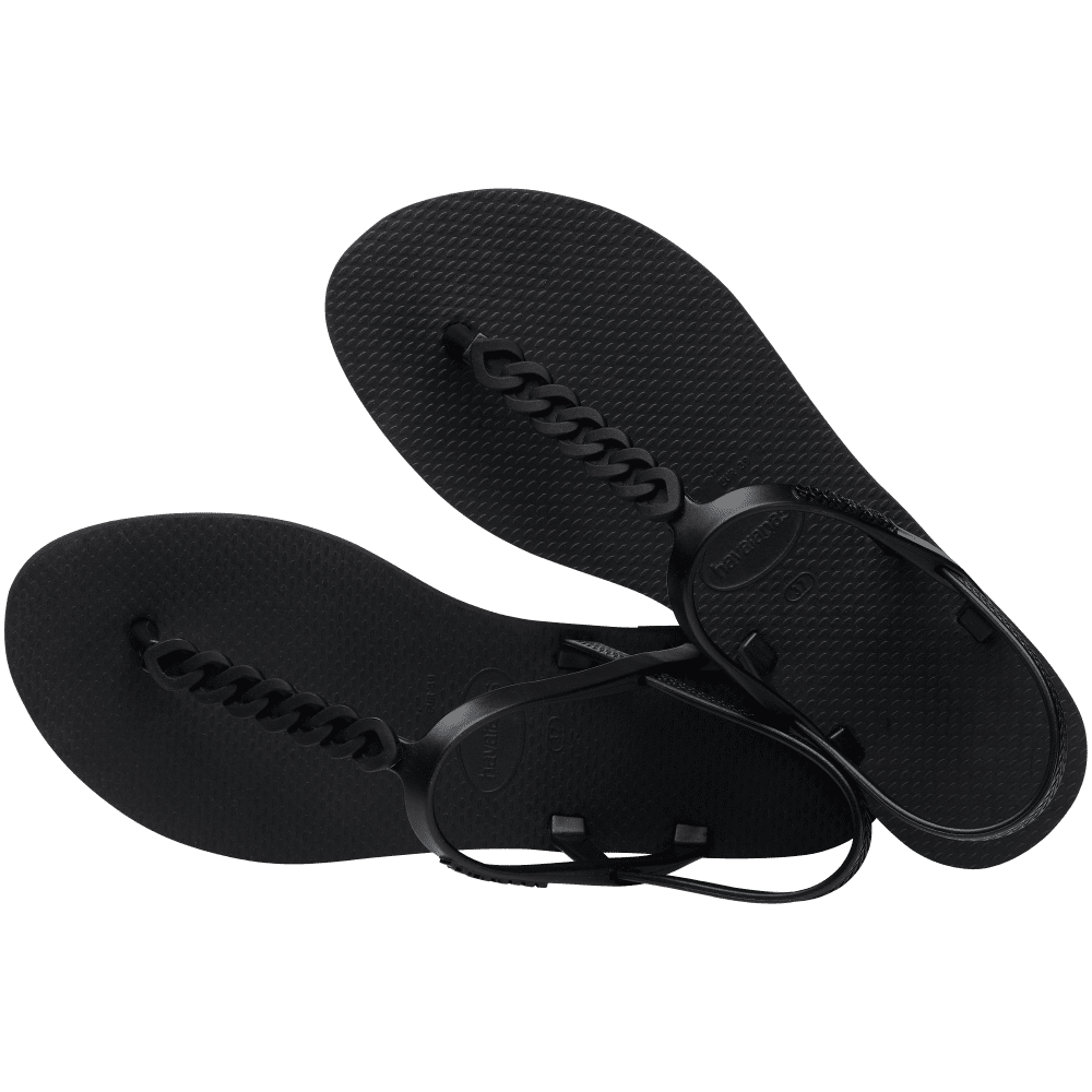 havaianas 哈瓦仕 巴西人字拖 官方唯一授權 女款涼鞋 T帶鍊條黑 4148793-0090-細節圖3