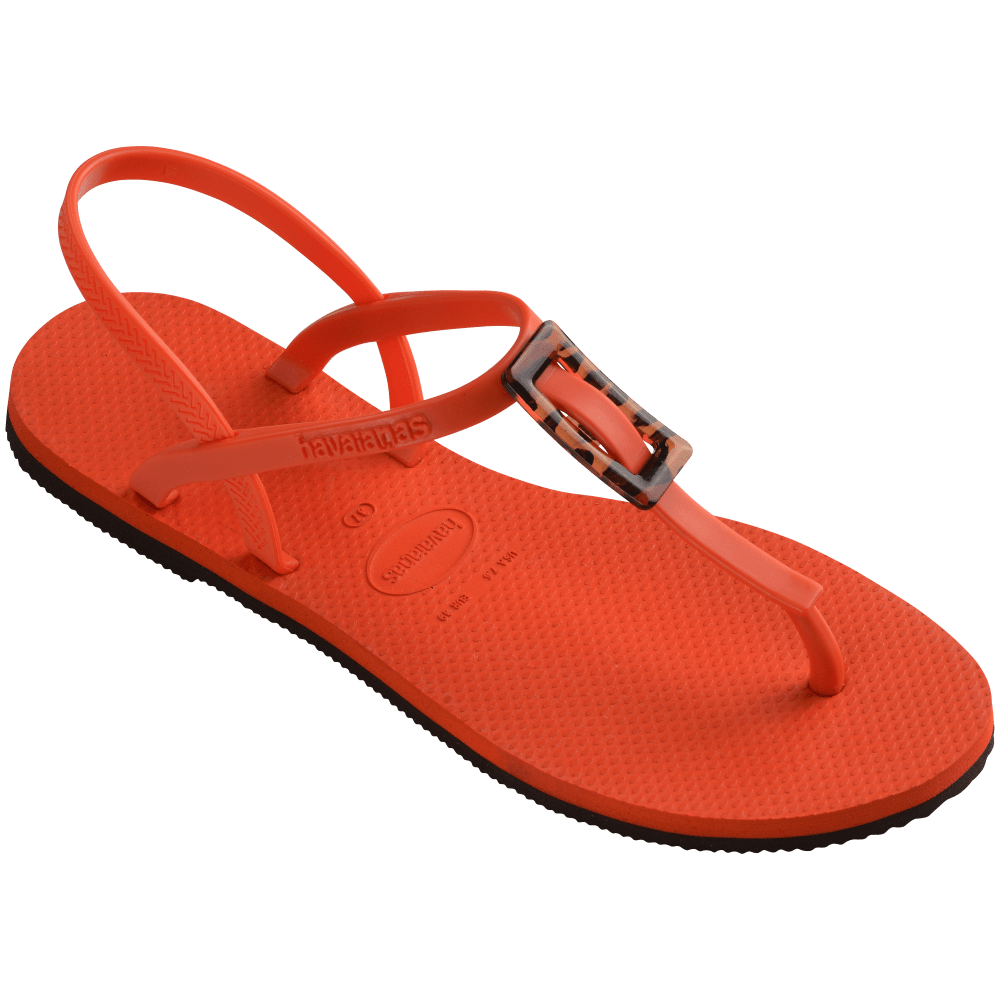 havaianas 哈瓦仕 巴西人字拖 官方唯一授權 女款涼鞋 T帶扣橘 4148917-5568-細節圖5