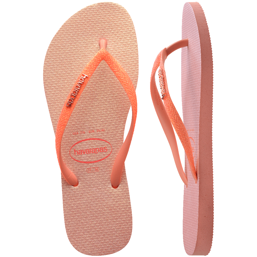 havaianas 哈瓦仕 巴西人字拖 官方唯一授權 女款 漸層螢光橘 4148922-5567-細節圖2