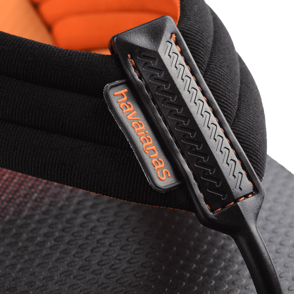 havaianas 哈瓦仕 巴西人字拖 官方唯一授權 人體工學黑橘 4148359-0090-細節圖4