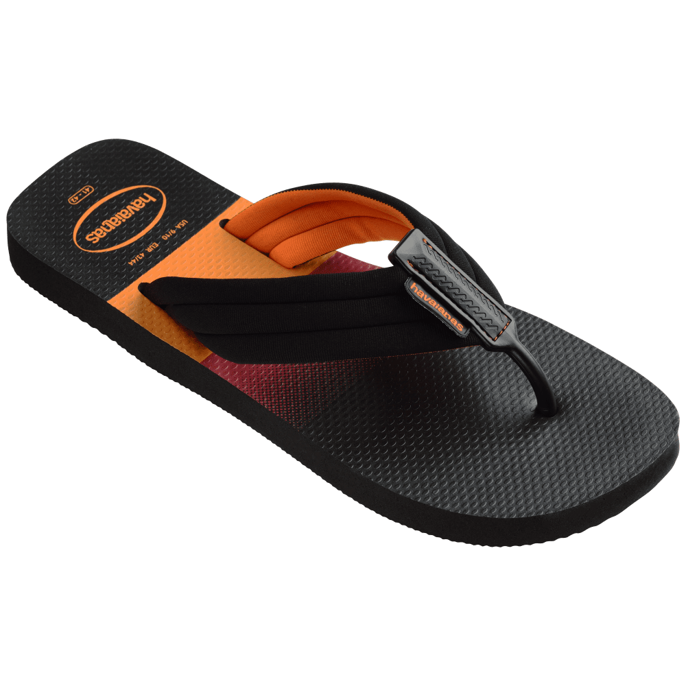 havaianas 哈瓦仕 巴西人字拖 官方唯一授權 人體工學黑橘 4148359-0090-細節圖6
