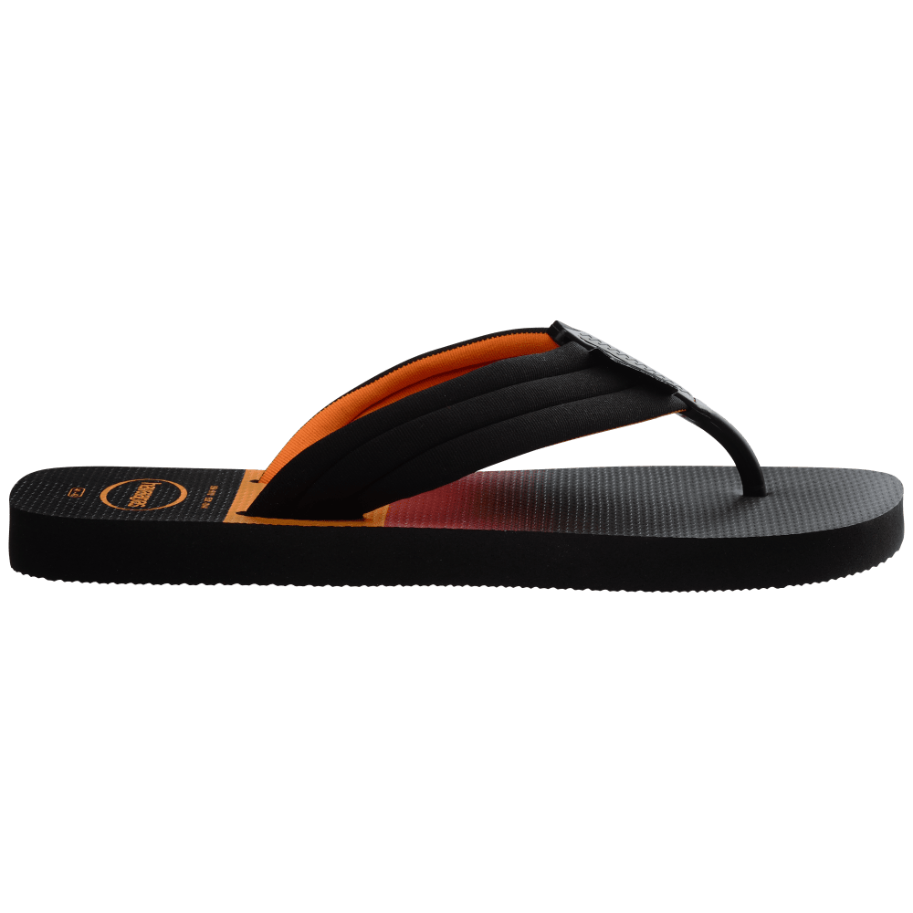 havaianas 哈瓦仕 巴西人字拖 官方唯一授權 男款 寬帶 黑橘0090-細節圖5