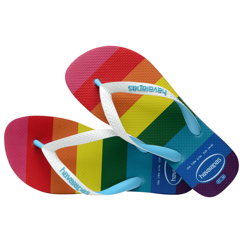 havaianas 哈瓦仕 巴西人字拖 官方唯一授權 男款 彩虹橫條 4145742-0031-細節圖2