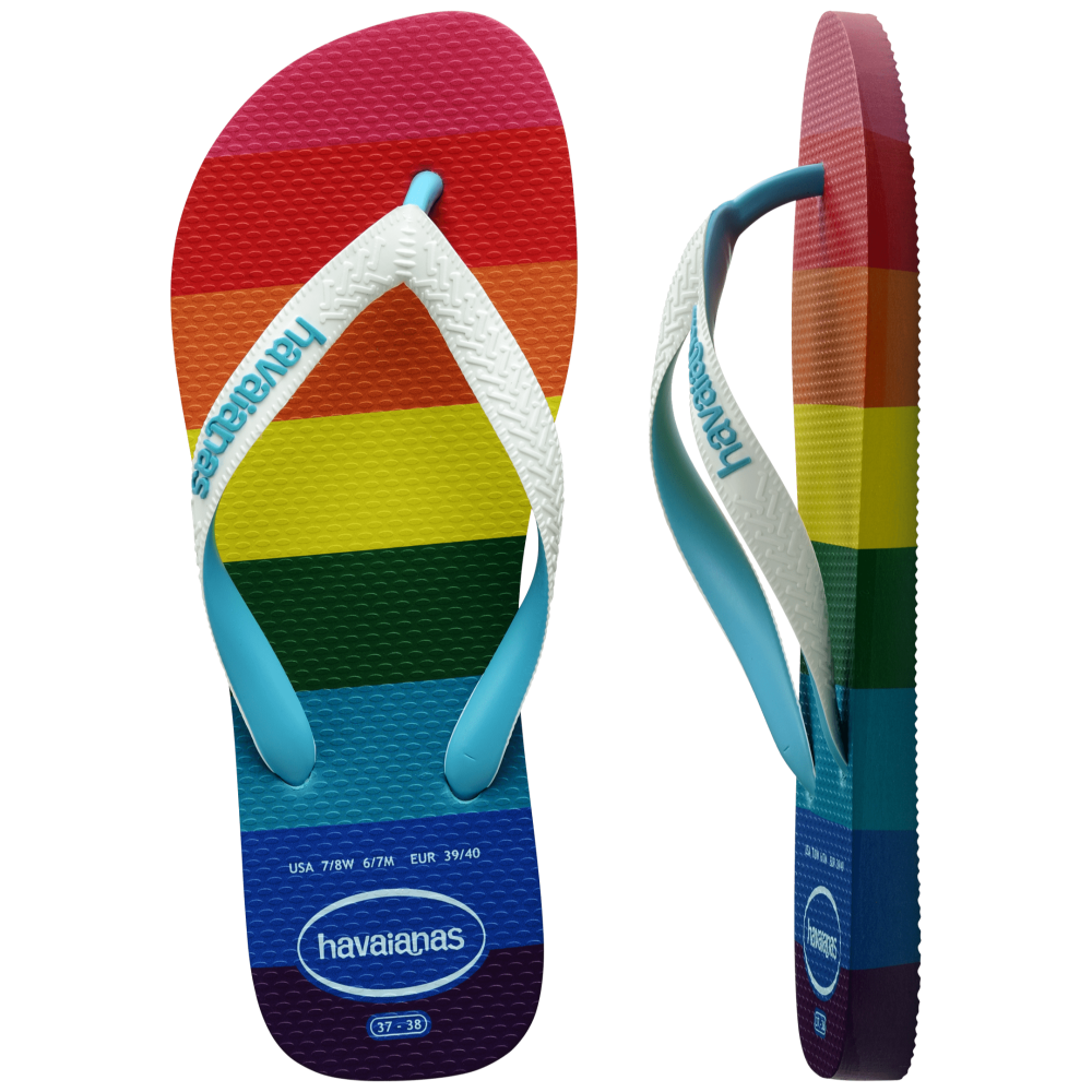 havaianas 哈瓦仕 巴西人字拖 官方唯一授權 男款 彩虹橫條 4145742-0031-細節圖3