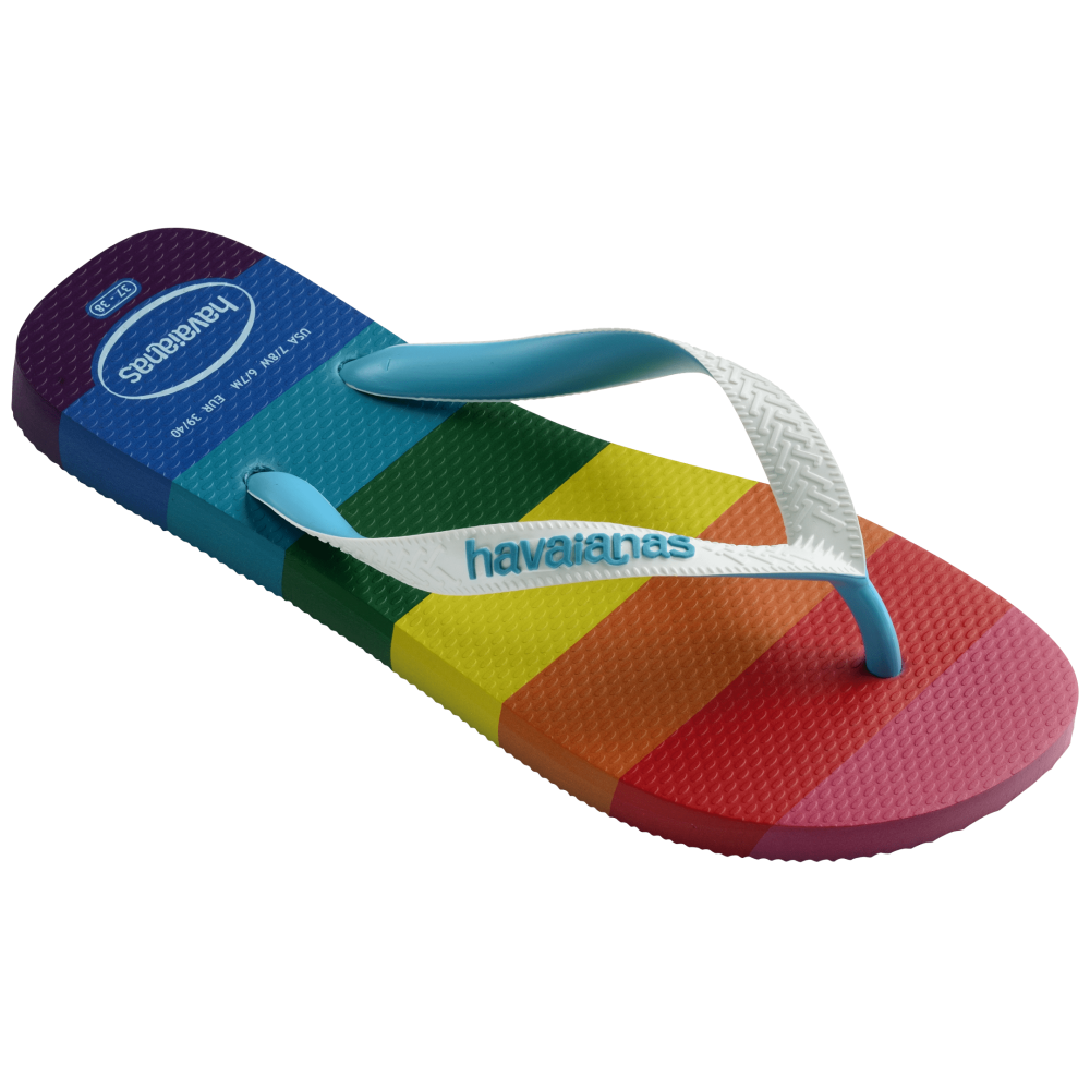 havaianas 哈瓦仕 巴西人字拖 官方唯一授權 男款 彩虹橫條 4145742-0031-細節圖4