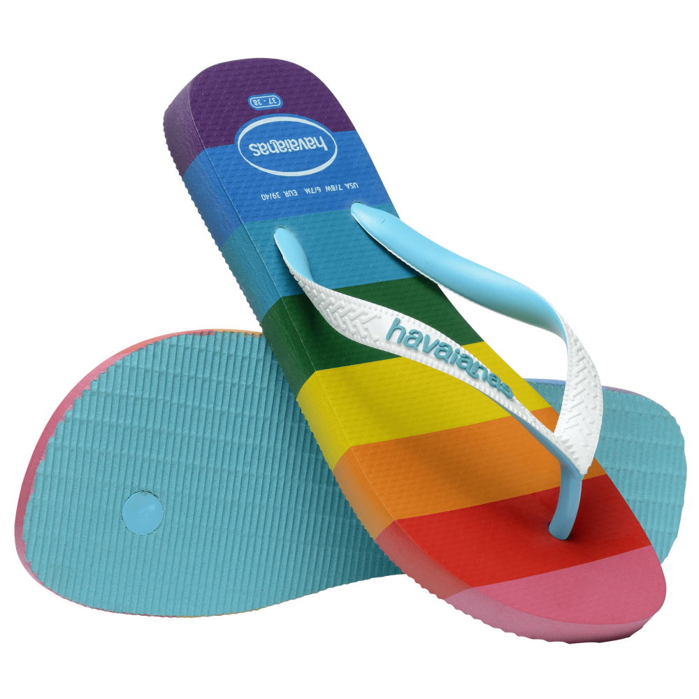 havaianas 哈瓦仕 巴西人字拖 官方唯一授權 男款 彩虹橫條 4145742-0031-細節圖7