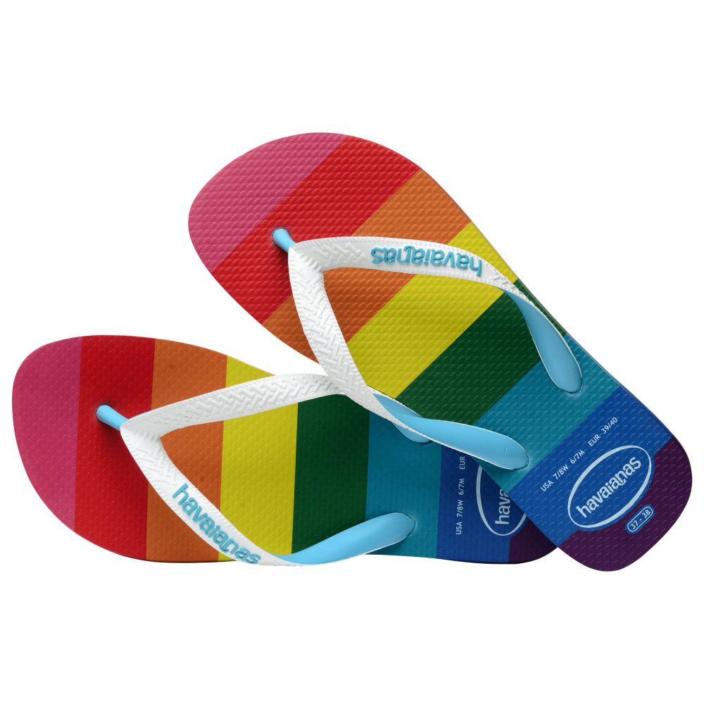 havaianas 哈瓦仕 巴西人字拖 官方唯一授權 男款 彩虹橫條0031-細節圖2