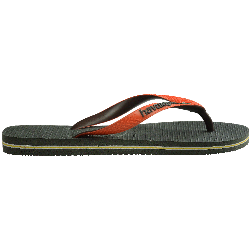 havaianas 哈瓦仕 巴西人字拖 官方唯一授權 男款 國旗LOGO MIX 墨橘色 4123206-7074-細節圖5