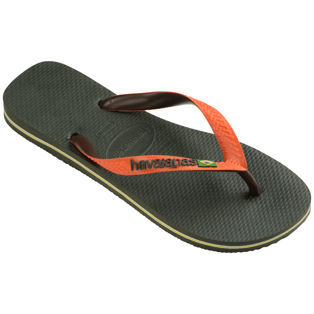 havaianas 哈瓦仕 巴西人字拖 官方唯一授權 男款 國旗LOGO MIX 墨橘色 4123206-7074-細節圖6