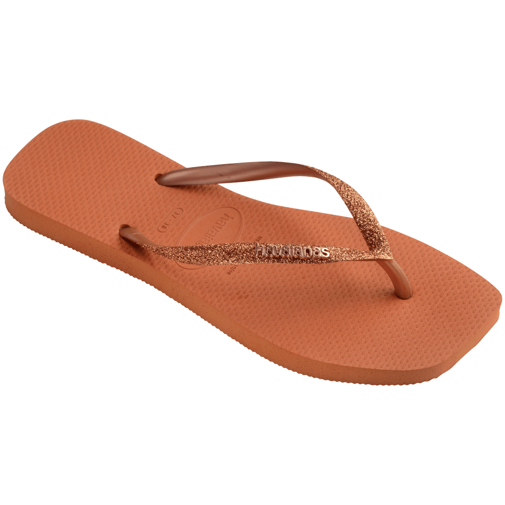 havaianas 哈瓦仕 巴西人字拖 官方唯一授權 女款  方形亮粉橘4148102-4919-細節圖3