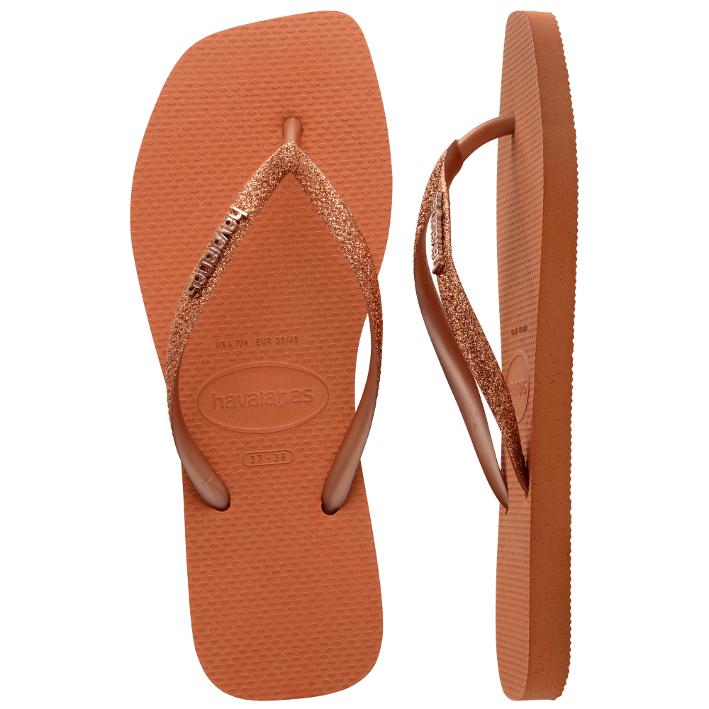 havaianas 哈瓦仕 巴西人字拖 官方唯一授權 女款  方形亮粉橘4148102-4919-細節圖5