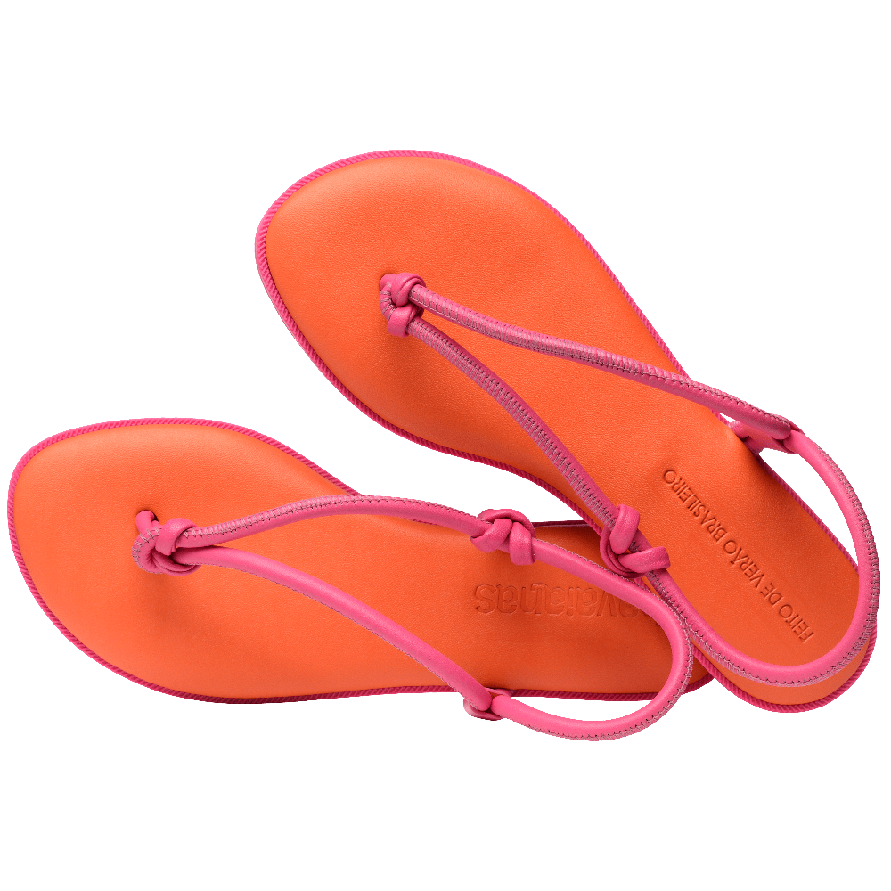 havaianas 哈瓦仕 巴西人字拖 官方唯一授權 女款 皮革涼鞋 粉橘 4149616-7608-細節圖4