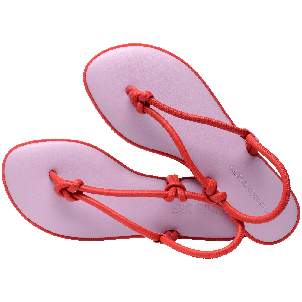 havaianas 哈瓦仕 巴西人字拖 官方唯一授權 女款 皮革涼鞋 紅紫 4149616-2801-細節圖4