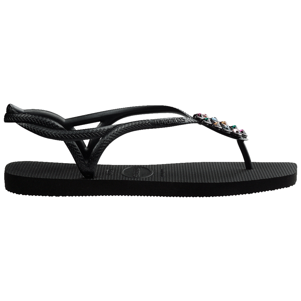 havaianas 哈瓦仕 巴西人字拖 官方唯一授權 女款 施華洛奇聯名 黑 4148925-0090-細節圖3