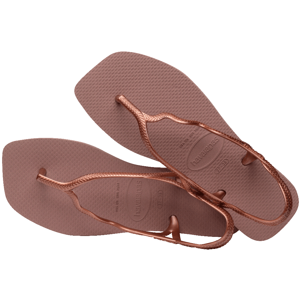 havaianas 哈瓦仕 巴西人字拖 官方唯一授權 女款  方形涼鞋 粉 4148977-1729-細節圖3