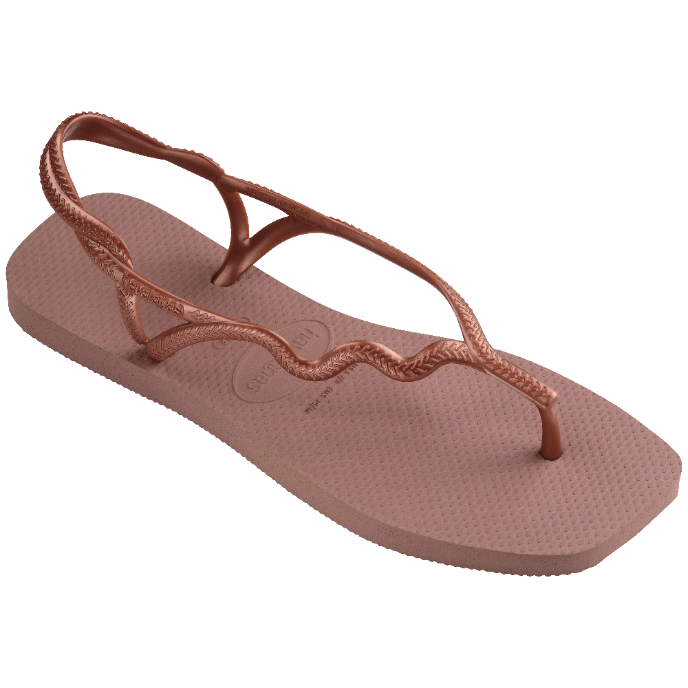 havaianas 哈瓦仕 巴西人字拖 官方唯一授權 女款  方形涼鞋 粉 4148977-1729-細節圖5