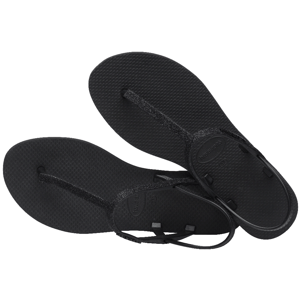 havaianas 哈瓦仕 巴西人字拖 官方唯一授權 女款 T帶亮粉涼鞋 黑 4148951-0090-細節圖4