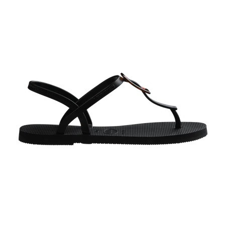 havaianas 哈瓦仕 巴西人字拖 官方唯一授權 女款 T帶扣涼鞋 黑 4148917-0090-細節圖2