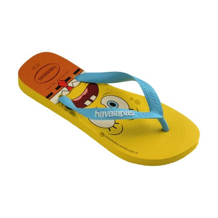 havaianas 哈瓦仕 巴西人字拖 官方唯一授權 男款 海綿寶寶藍 4148298-2197-細節圖3