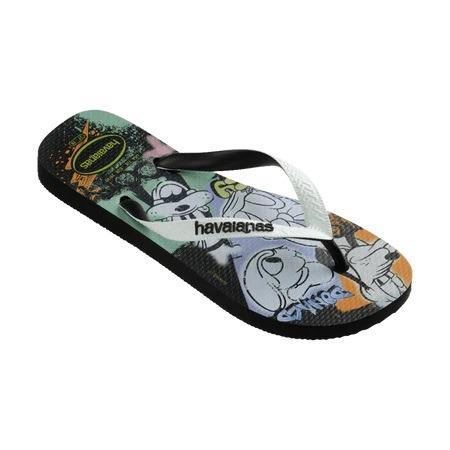 havaianas 哈瓦仕 巴西人字拖 官方唯一授權 寬帶款 米奇黑白 4123500-4747-細節圖3