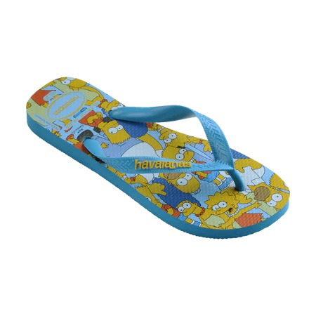 havaianas 哈瓦仕 巴西人字拖 官方唯一授權 男款 辛普森藍黃 4137889-0212-細節圖3