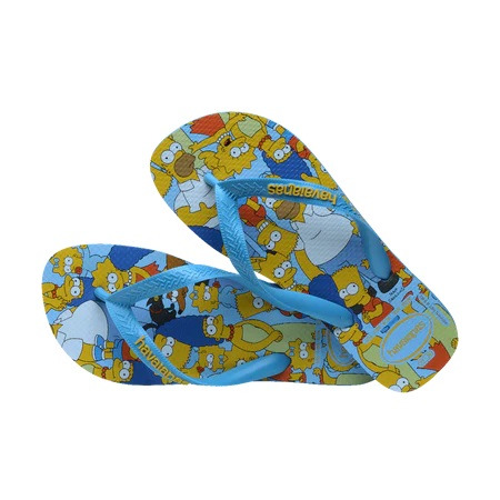 havaianas 哈瓦仕 巴西人字拖 官方唯一授權 男款 辛普森藍黃 4137889-0212-細節圖4