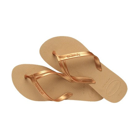 havaianas 哈瓦仕 巴西人字拖 官方唯一授權 女款 雙帶金 4148801-0570-細節圖4