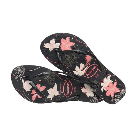 havaianas 哈瓦仕 巴西人字拖 官方唯一授權 女款 Flower黑 4132823-7759-細節圖4