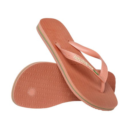 havaianas 哈瓦仕 巴西人字拖 官方唯一授權 男款 LOGO粉橘4110850-9259-細節圖4