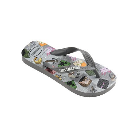 havaianas 哈瓦仕 巴西人字拖 官方唯一授權 童款 麥塊灰 4145125-5178-細節圖2
