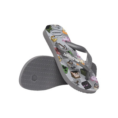 havaianas 哈瓦仕 巴西人字拖 官方唯一授權 童款 麥塊灰 4145125-5178-細節圖4